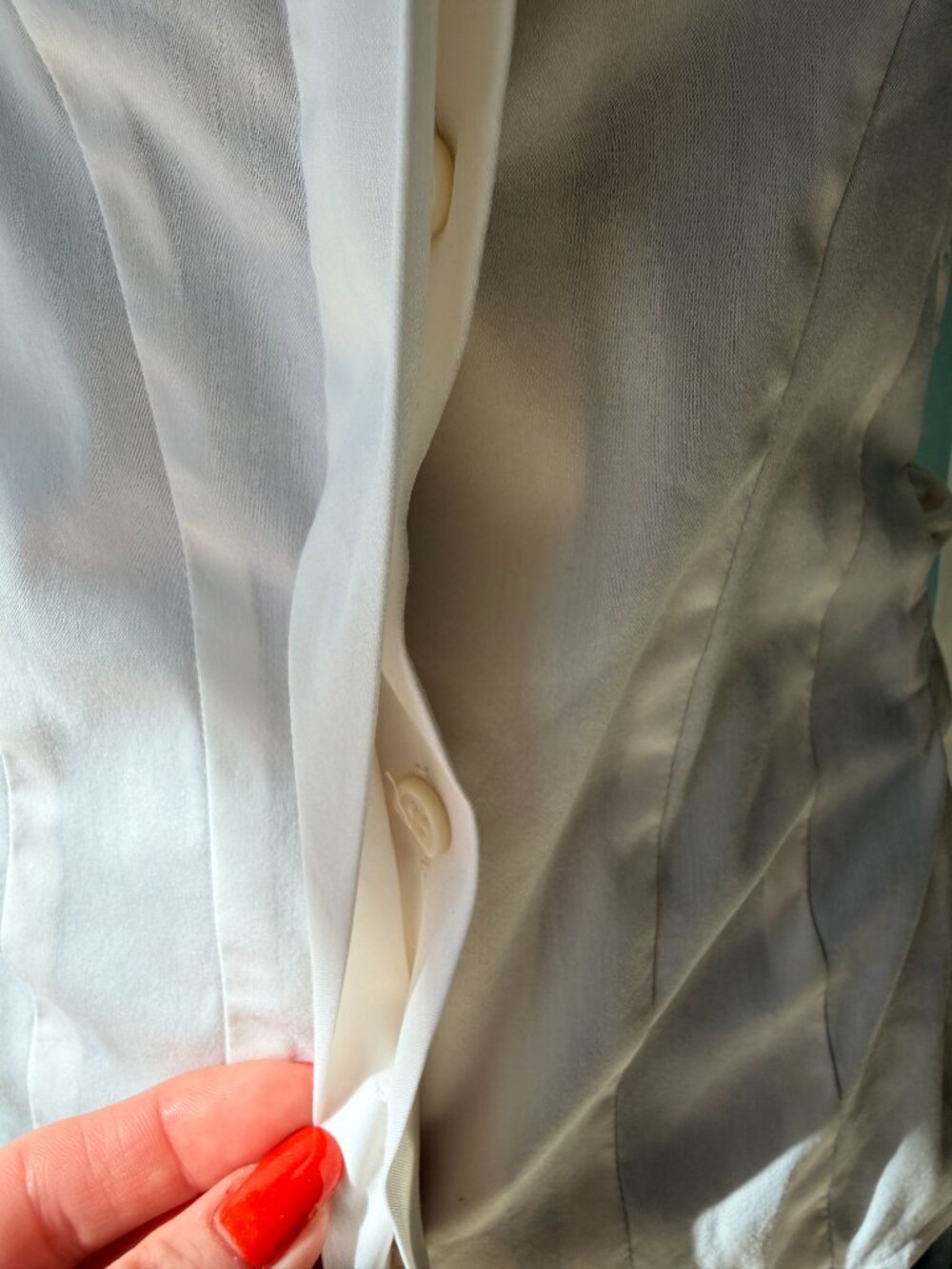 Prada White Wrap Bow Tie Waist Corset Button Down Blouse - Picture 7 of 13